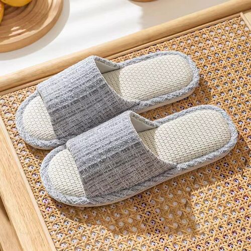 Summer Japanese Linen Slippers for Women Home Slippers 4 Sea