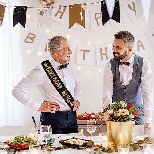 Black Blue Birthday King Sash Men Boy 18th 20th 30th 40th 50