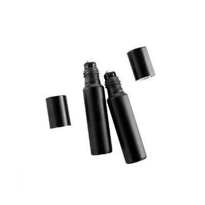 200Pcs 10ML Glass Matte Black Roll On Bottle Essential Oil