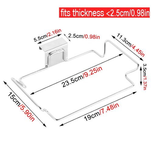 Kitchen Trash Rack Cabinet Door Garbage Bags Holder Stainles