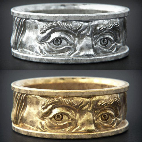 Creative Embossed Eyes Staring Ring Unique Design Mens Inde