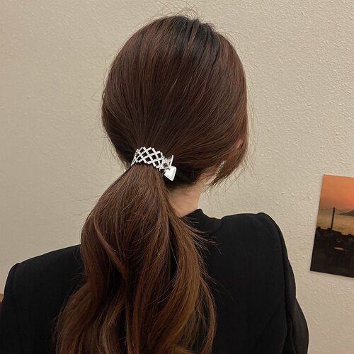 Fashion Zircon Pearl Metal Hair Claw High tail Holder for Wo