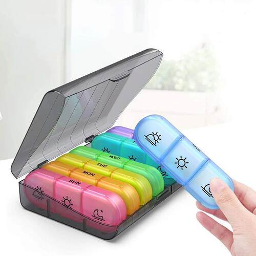 1PC Weekly Pill Case Pillbox 7 Days Medicine Tablet Box Port