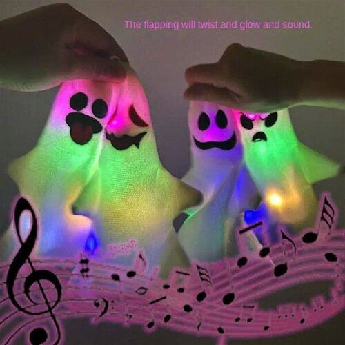 Funny Plush Halloween Ghost Ornaments Moving LED Moving