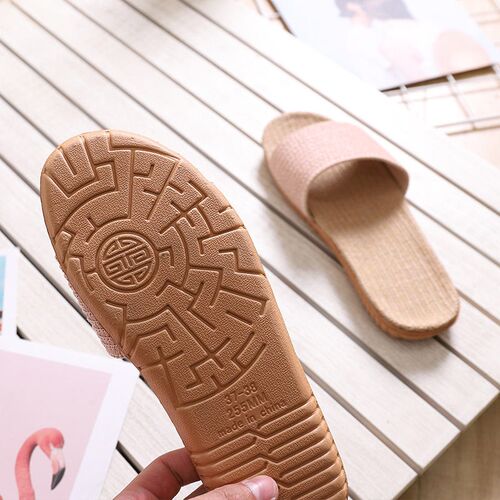 Line Solid Color Slippers Home Couple Indoor Slippers Home U