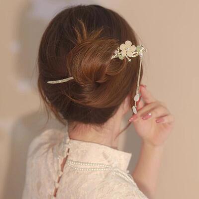 Elegant Chinese Style Hair Accessory Romantic Enameled