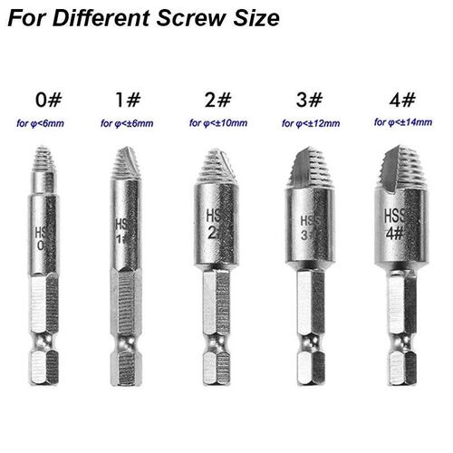 Damaged Screw Extractor Drill Bit Set Strip Broken Head Extr