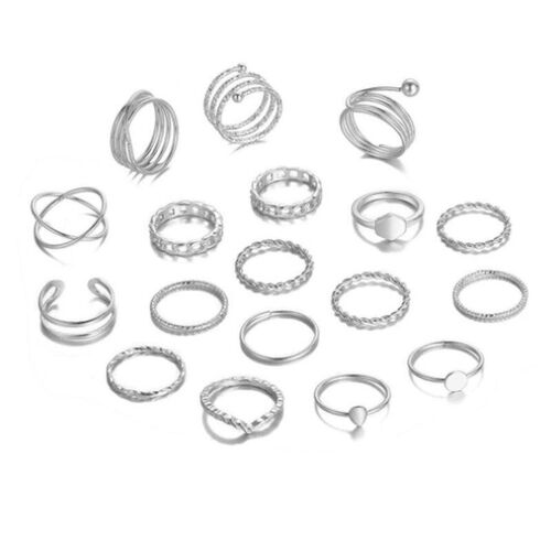 Butterfly Heart Open Rings 22Piece Set Fashionable for Women