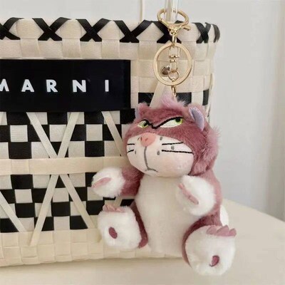 15cm Kawaii Lucifer Cat Plush Keychain Cinderellas Cat Plus