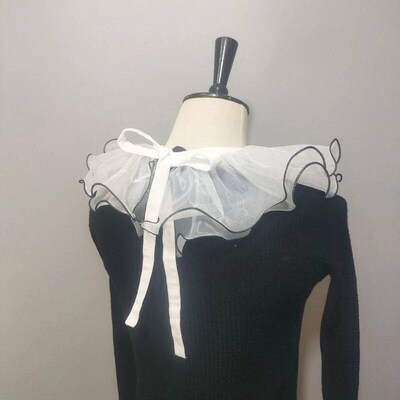 Double Layered Shawl Fake Collar Clown Performance Detachabl