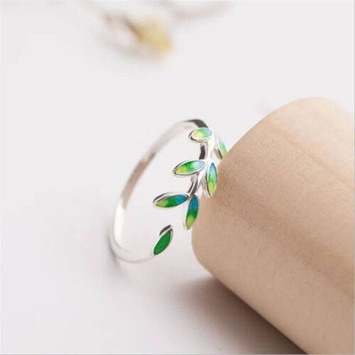 New Arrival Exquisite Green Leaf Epoxy Fashion Silver Plated