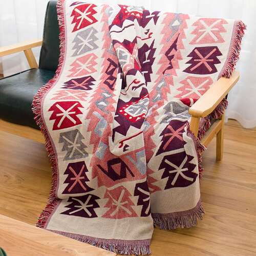 Sofa cover Bohemian sofa blanket cover sand-hair towel full