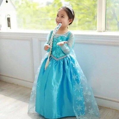 Girls Snow Queen Elsa Kids Costumes For Girls 2024 Carnival