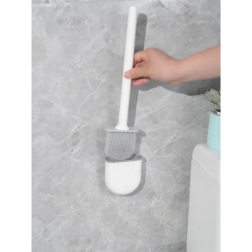 Wall Mounted Toilet Brush Silicone Flat Brush Head Toilet Br