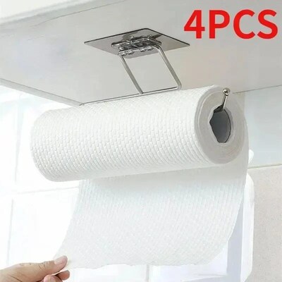1/4PCS Kitchen Paper Holder Towel Storage Hook Toilet Paper