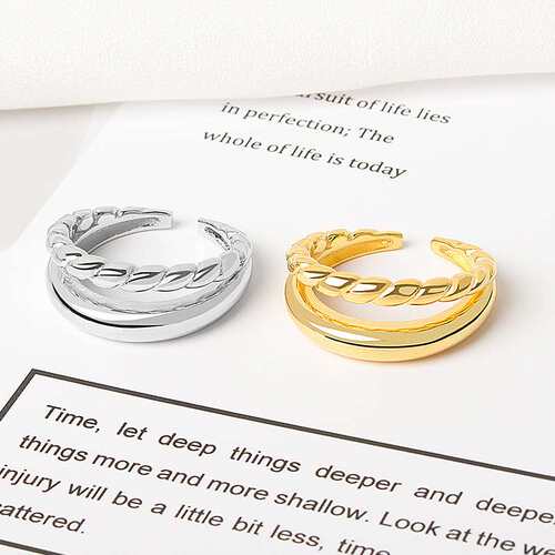 Lakers Ring Personality INS Minimalist Geometric Double Laye