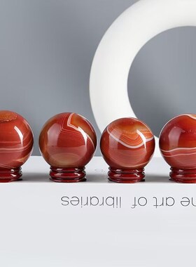 天然红玛瑙球摆件家居客厅装饰品办公室桌面摆件原石打磨乔迁礼品