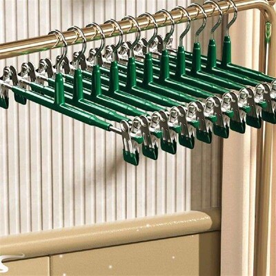 10PCS Metal Trouser Hanger Non Slip Pants Skirt Hangers