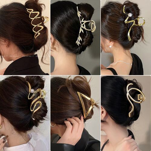 New Fashion Metal Hair Claw Clips Vintage Cross Geometric Ha