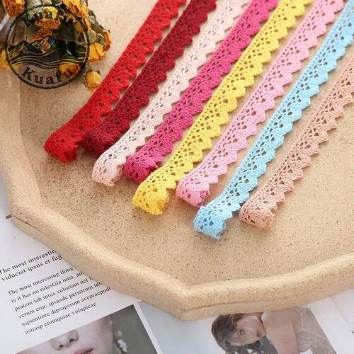 2/5M 17mm Multi Colored Cotton Lace Trims Ribbon Crochet Cot