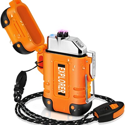 Outdoor Dual Arc USB Electronic Lighter Waterproof Camping