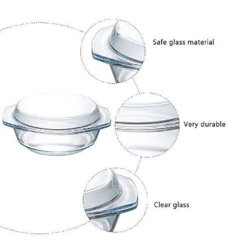 Tempered Glass Bowl Microwave Food Storage Roasting Pan