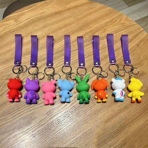Halloween Horror Keychain for Car Keys Smiling Critters Bear
