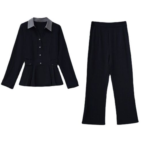 Large size womens suit autumn new fashion temperament chiff