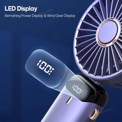 USB Handheld Fan Foldable Portable Neck Hanging Fans 5 Speed