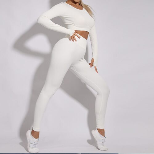 White Seamless Yoga Set Fitness Suit Women Gym Sets Workout