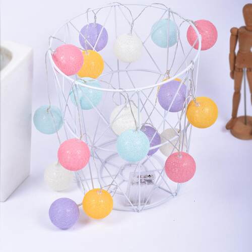 Cotton Ball String Lamp Decorative Lamp Room Macaron String