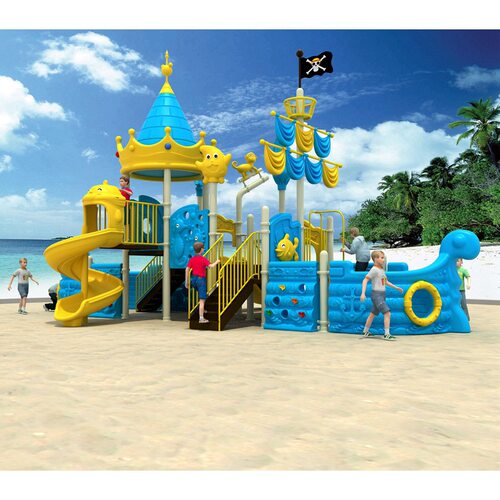 Outdoor slide combination pirate ship kindergarten slide out