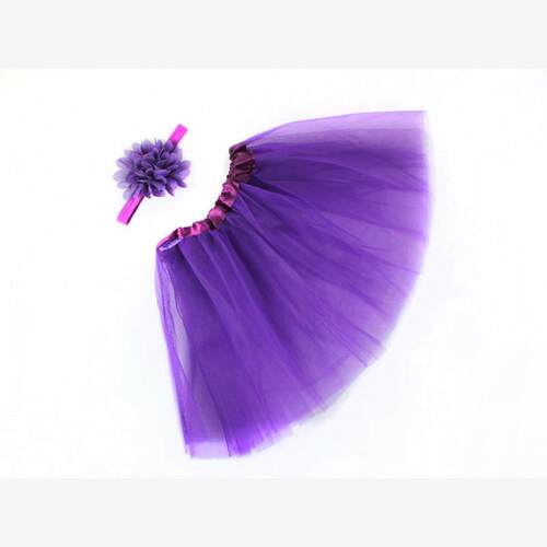 Baby Girls Soft Fluffy Tutu Skirt with Diaper Cover Headband