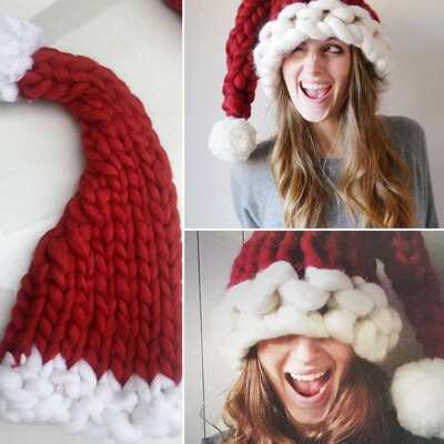 Christmas Hat Santa Claus Hats Children Soft Woolen Knitting