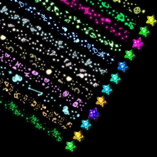 210 Sheets Luminous Origami Stars Paper 10 Colors Strips Luc