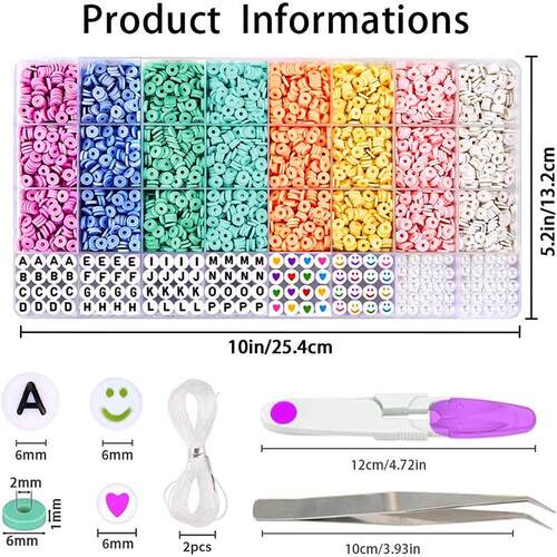 3860Pcs Macarons color Polymer Clay Beads Set Flat Chip Bead