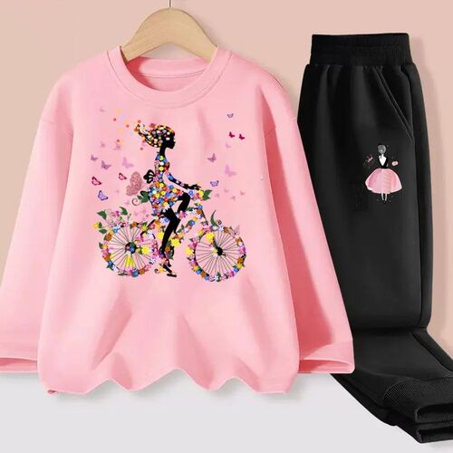 Aimi Lakana Girls Long Sleeve Clothing Butterfly Bicycle T-s