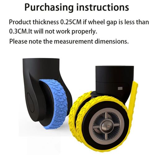 4PC Silicone Suitcase Wheel Protection Case With Silent Soun