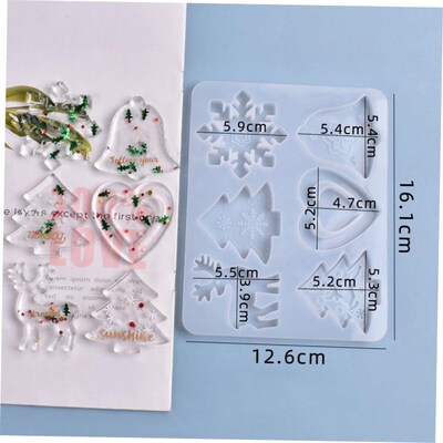 Christmas Mold DIY Resin Crystal Epoxy Mold Snowflake Elk Pe