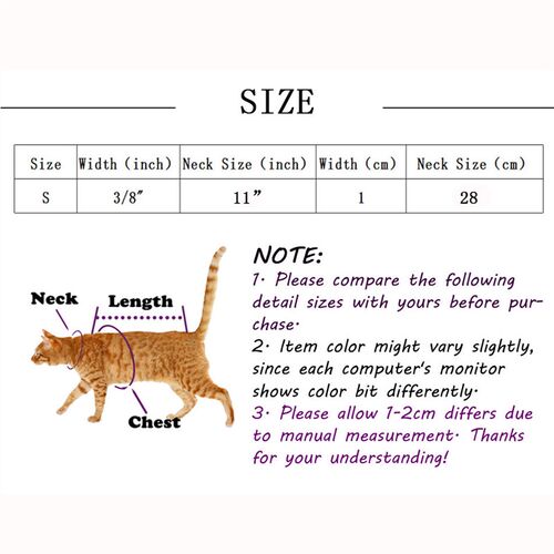 Heart Charm and Bell Cat Collar Safety Elastic Adjustable wi