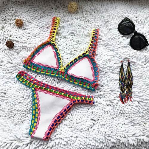 Micro Bikini 2023 Women Handmade Crochet Knit Swimwear Halte