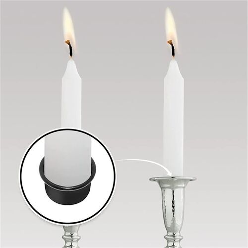 Black Candle Holder Set Round Wrought Iron Desktop Tea Light