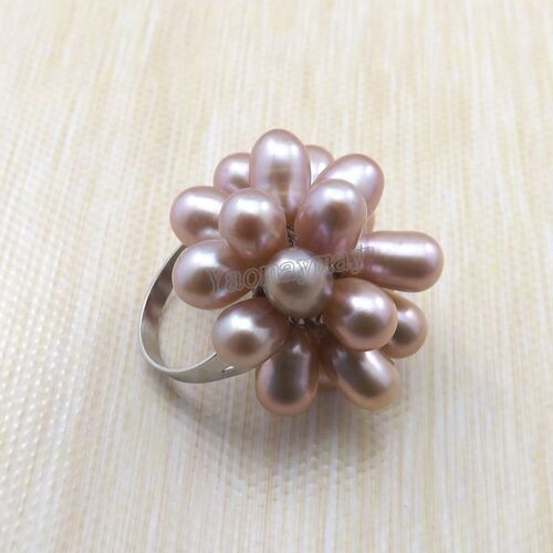 High Quality Adjustable Natural Pearl Rings Fresh Water Pear