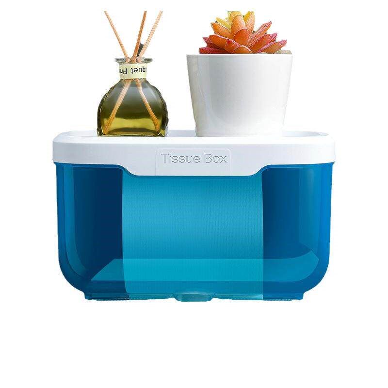 Waterproof Bathroom Tissue Box, No-Drill Toilet Paper Dispen - 实物图