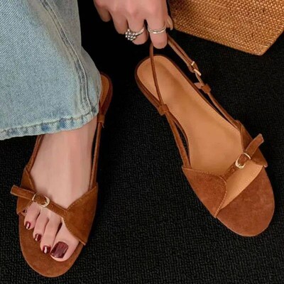 Womens Fashion Sandals New Summer Round Head Soft Frosted