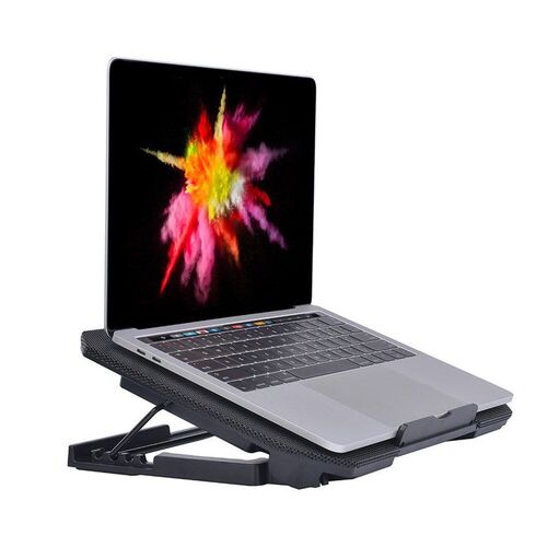 Metal Laptop Cooler Cooling Pad Adjustable Speed 2 USB Ports