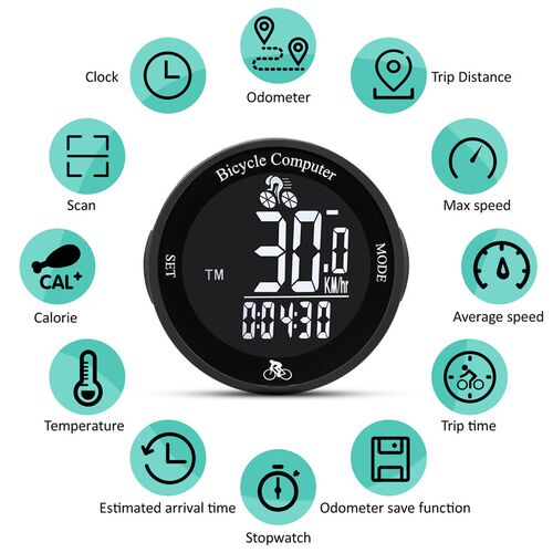 Wireless Bike Computer Waterproof Bicycle Odometer Multi Fun