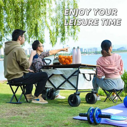 Collapsible Folding Utility Beach Wagon Cart Heavy Duty Larg