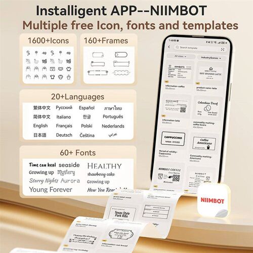 Niimbot B21 Pro Label Printer 300dpi Wireless Printer 20-50m