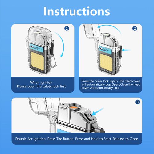 Keychain flashlight rechargeable portable light lighter